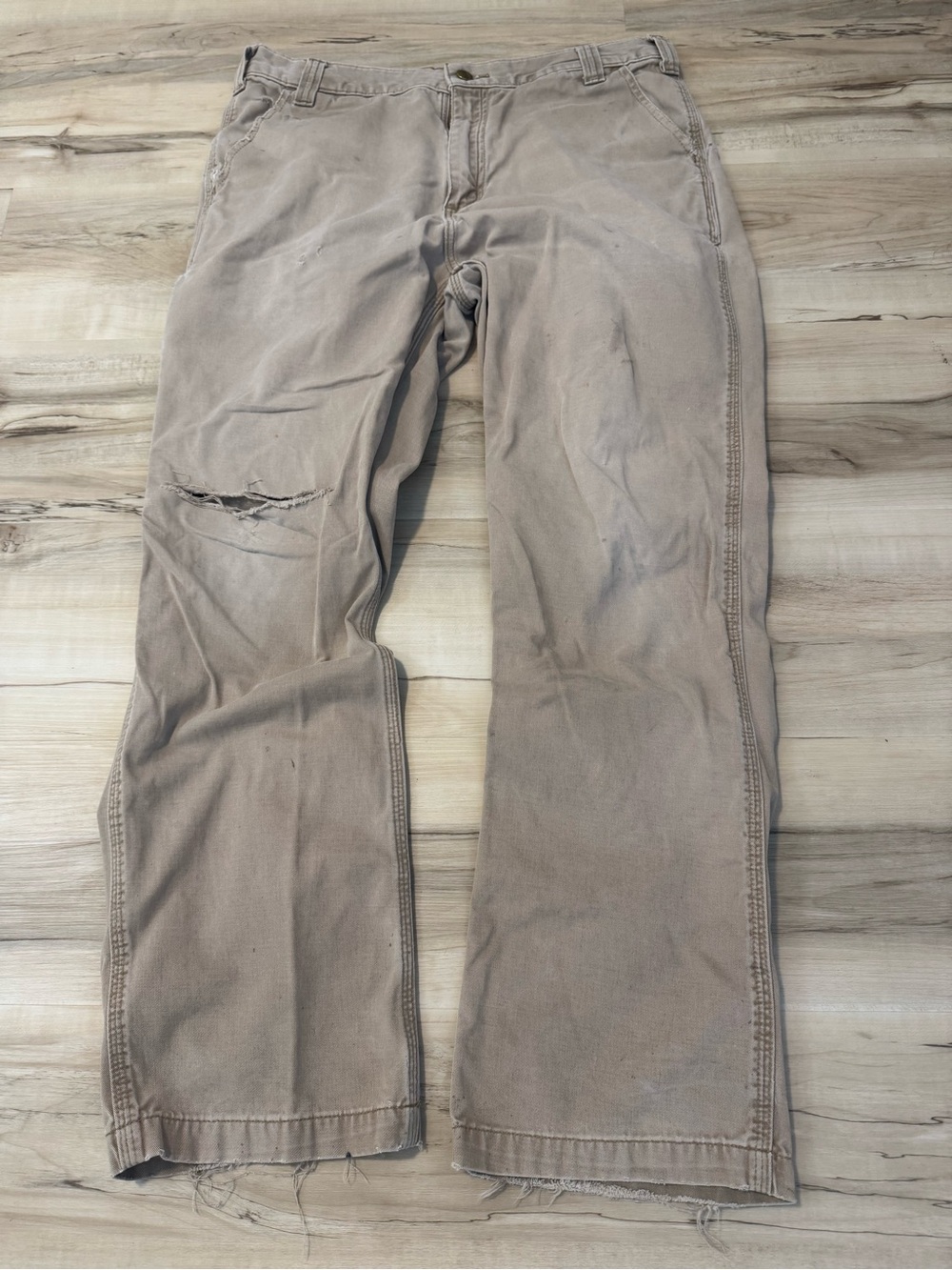 Men's Distressed Carhartt Work-Style Jeans - Casual Straight Fit